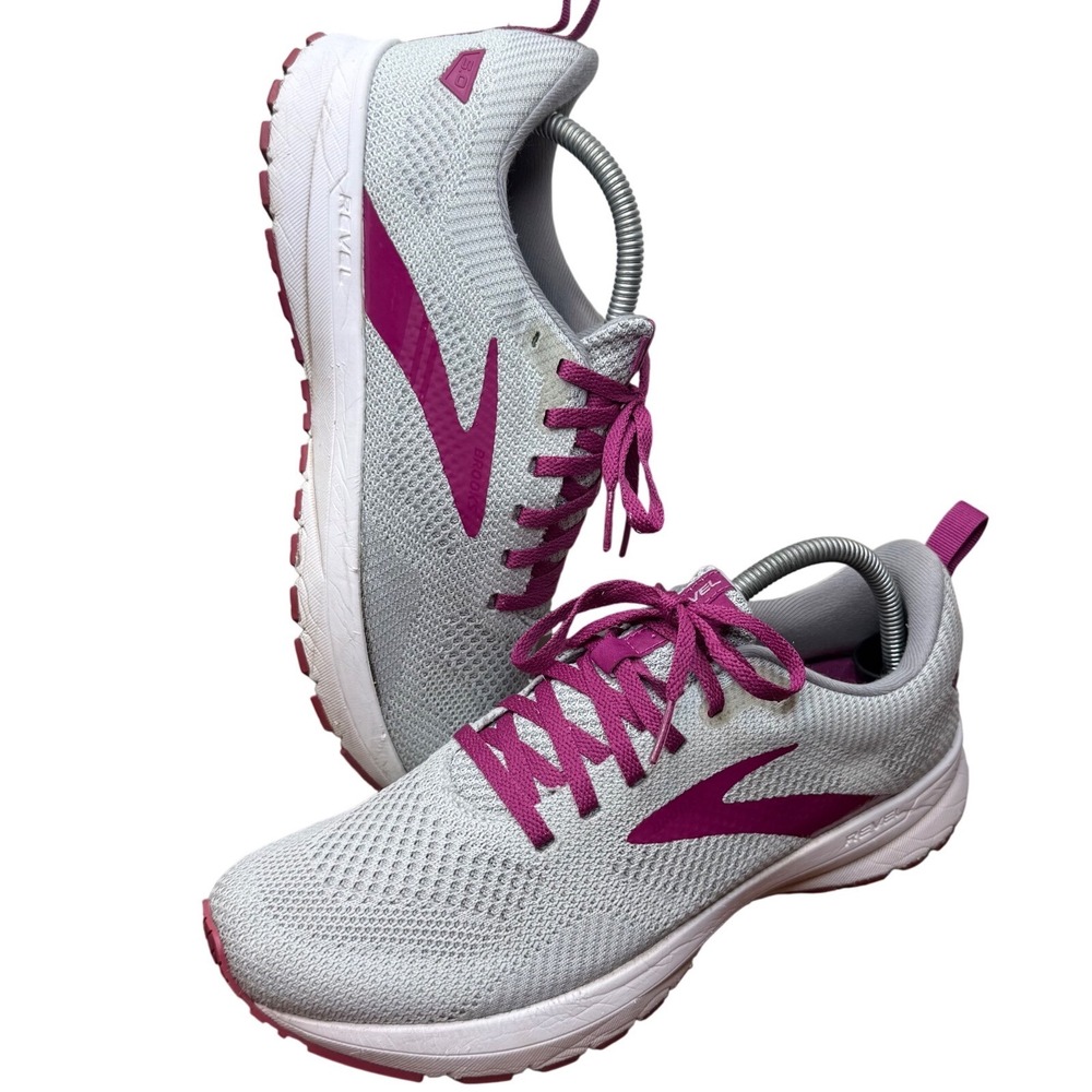 Brooks Revel 5 Womens Running Shoes Grey Pink 1203611B033 Size 10 Medium B